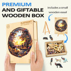 Whimsical Wooden Jigsaw Puzzle- Elephant at sunset-1