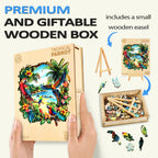 Casse-tête en bois fantaisie - perroquet tropical