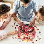 Whimsical Wooden Jigsaw Puzzle-sweet flamingo