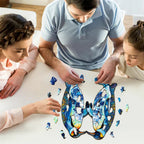 Whimsical Wooden Jigsaw Puzzle- couple penguins