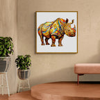 Puzzle en bois fantaisiste - Rhinocéros féroce