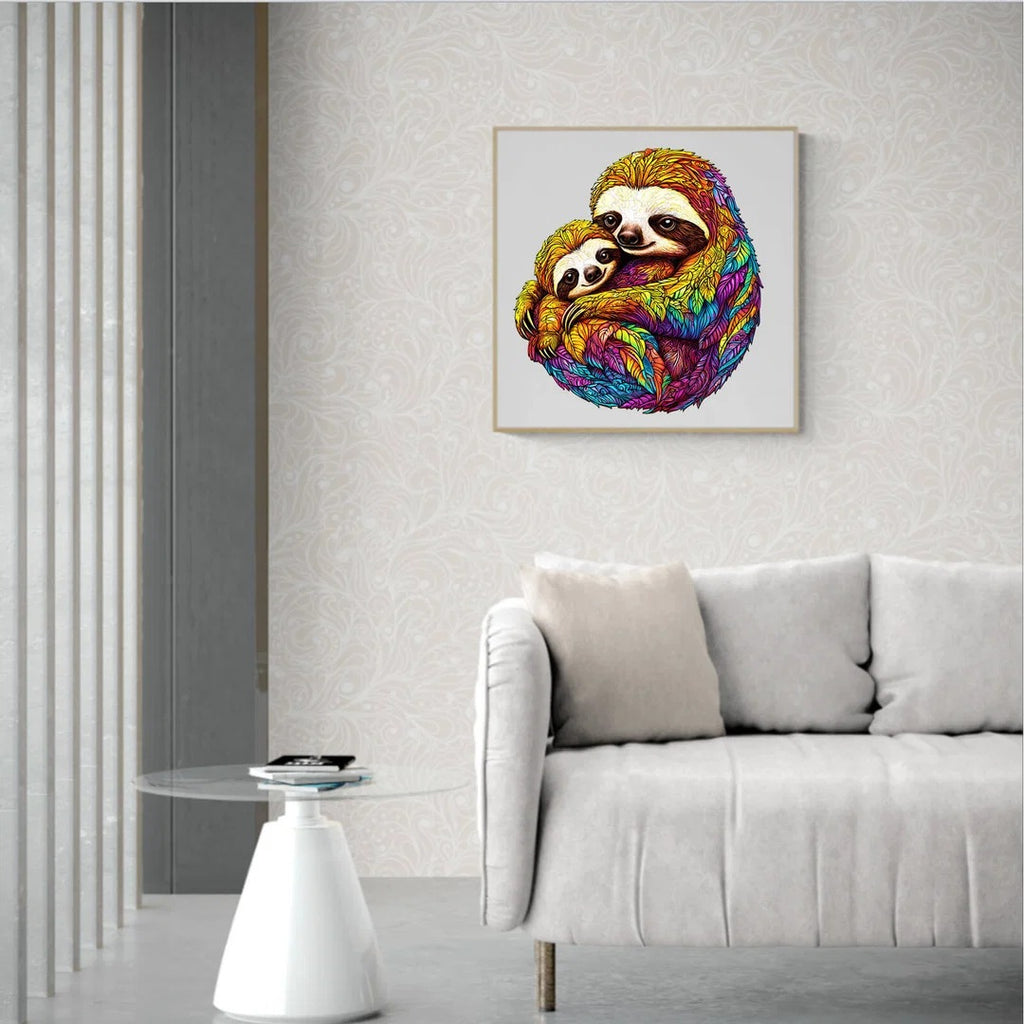 Whimsical Wooden Jigsaw Puzzle- Parent-child Sloth