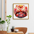 Whimsical Wooden Jigsaw Puzzle-sweet flamingo