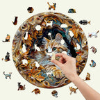 Puzzle en bois fantaisiste-Chat 3D