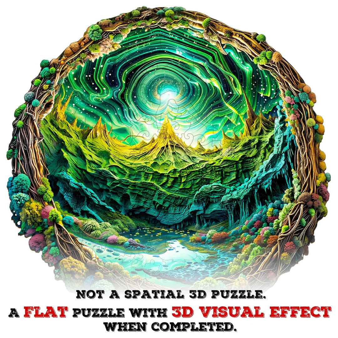 Whimsical Wooden Jigsaw Puzzle- 3D aurora-2