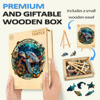 Puzzle en bois fantaisiste - Tortue en relief