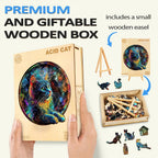 Whimsical Wooden Jigsaw Puzzle- Acid cat