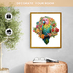 Whimsical Wooden Jigsaw Puzzle-colorful parrot