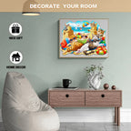 Whimsical Wooden Jigsaw Puzzle-beach cat