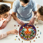 Whimsical Wooden Jigsaw Puzzle-Stained Glass Tree of Life