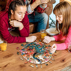 Verträumtes Holzpuzzle – Juwelen-Pfau