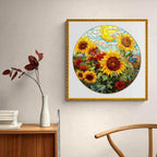 Whimsical Wooden Jigsaw Puzzle-Sunflower Sonata