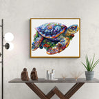 Whimsical Wooden Jigsaw Puzzle-unique turtle