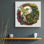 Whimsical Wooden Jigsaw Puzzle- Yin Yang  Hummingbird-1