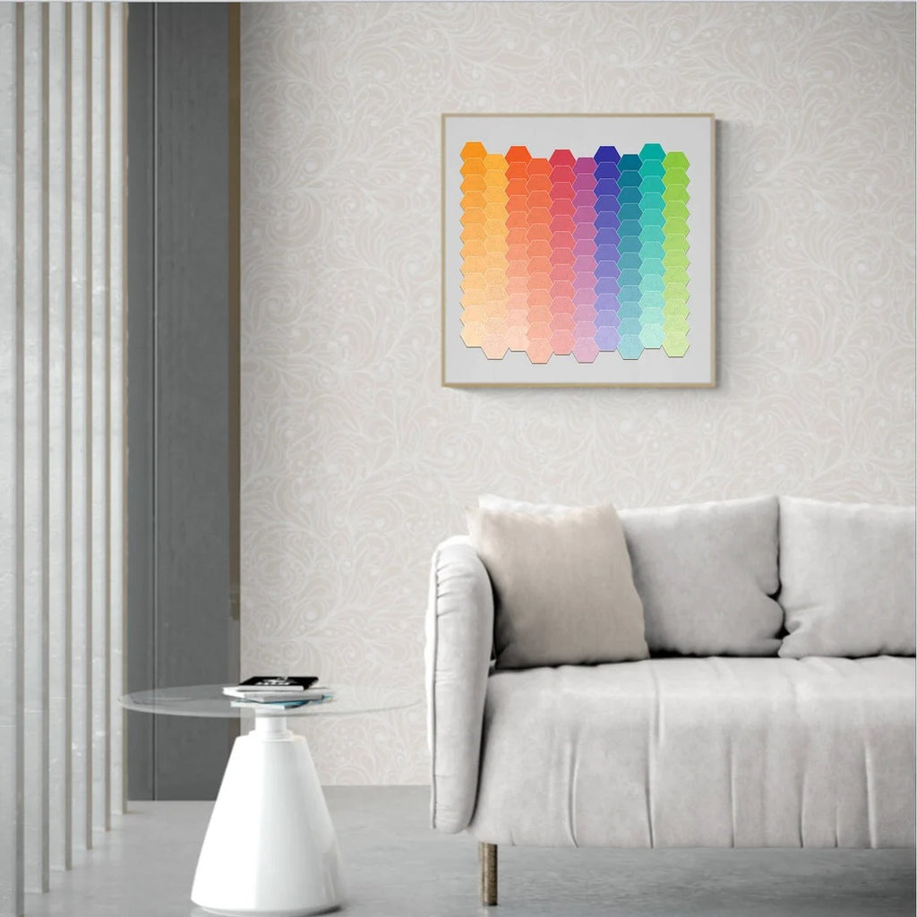 Casse-tête en bois fantaisiste - Dégradé arc-en-ciel