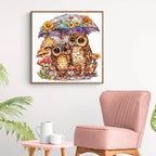 Whimsical Wooden Jigsaw Puzzle- Umbrella Owls