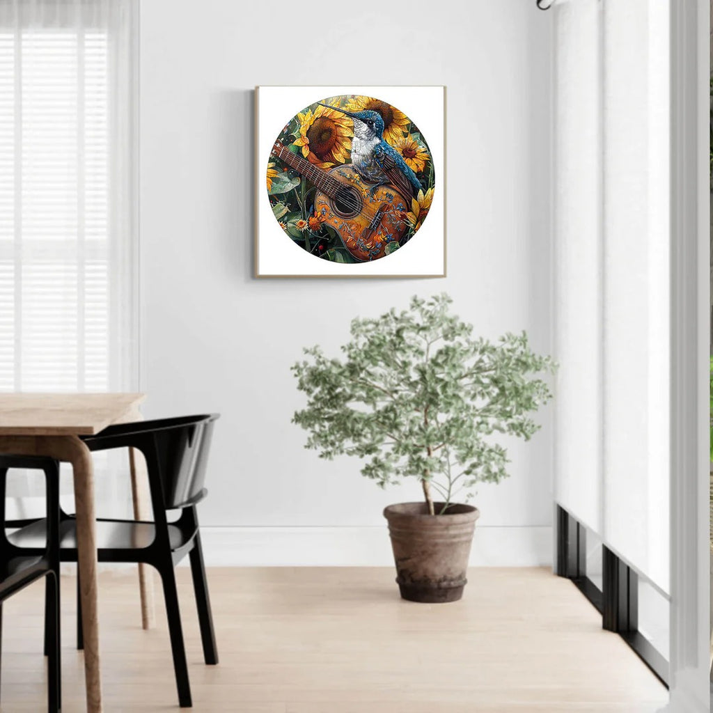 Ausgefallenes Holz-Puzzle – Eleganter Kolibri