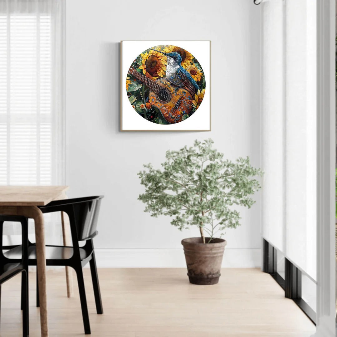Ausgefallenes Holz-Puzzle – Eleganter Kolibri
