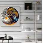 Whimsical Wooden Jigsaw Puzzle- sun and moon tree of life