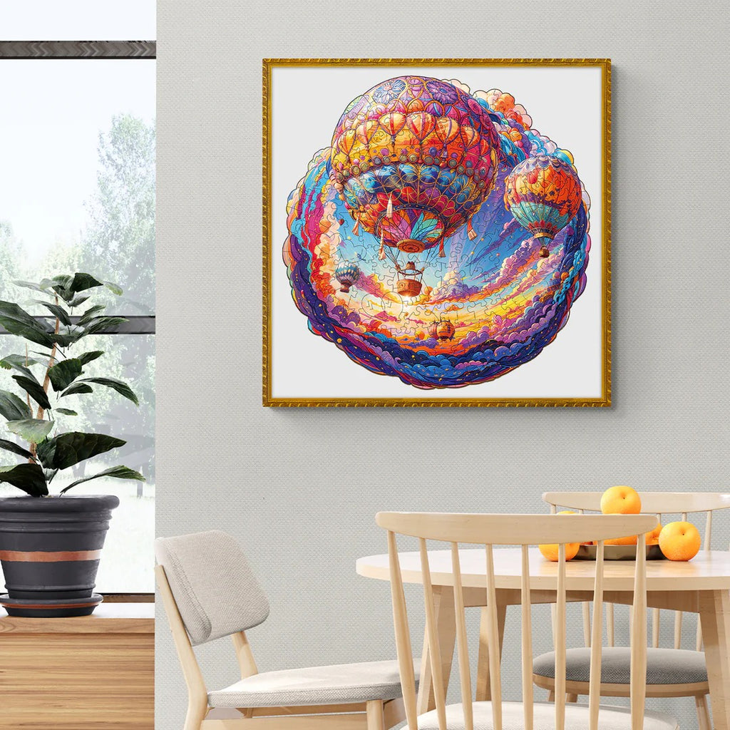 Whimsical Wooden Jigsaw Puzzle- hot air balloon