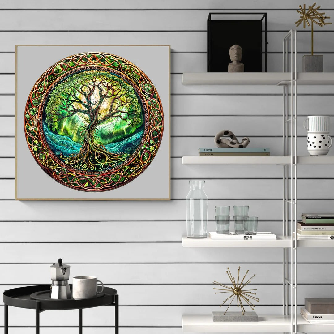 Whimsical Wooden Jigsaw Puzzle- Aurora Tree of Life-2