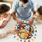 Whimsical Wooden Jigsaw Puzzle- Kitten in autumn