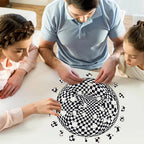 Whimsical Wooden Jigsaw Puzzle- Checkerboard pop art