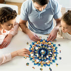 Whimsical Wooden Jigsaw Puzzle- Peacock Feather Mandala