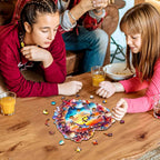 Whimsical Wooden Jigsaw Puzzle-Coral and Dolphin