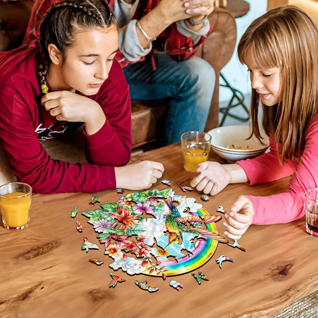 Puzzle en bois fantaisie - Colibri Angélique