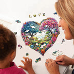 Whimsical Wooden Jigsaw Puzzle- love garden