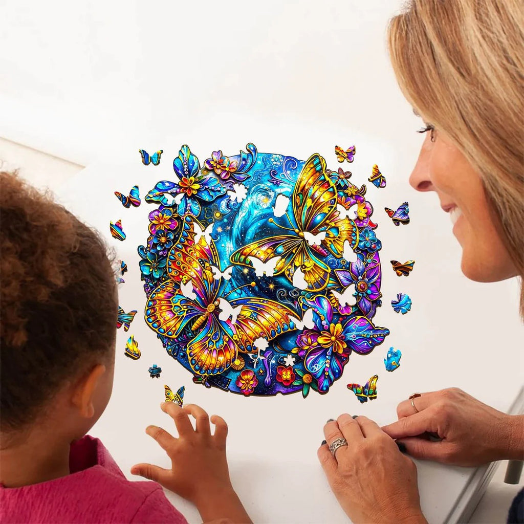 Whimsical Wooden Jigsaw Puzzle-Beautiful Butterflies