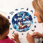 Whimsical Wooden Jigsaw Puzzle- Blue Voyage
