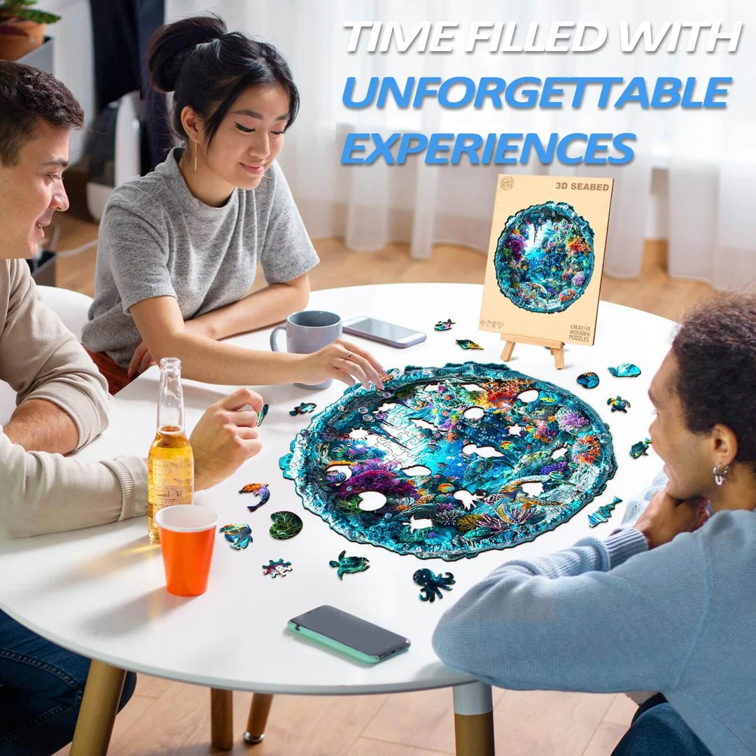 Whimsical Wooden Jigsaw Puzzle- 3D seabed