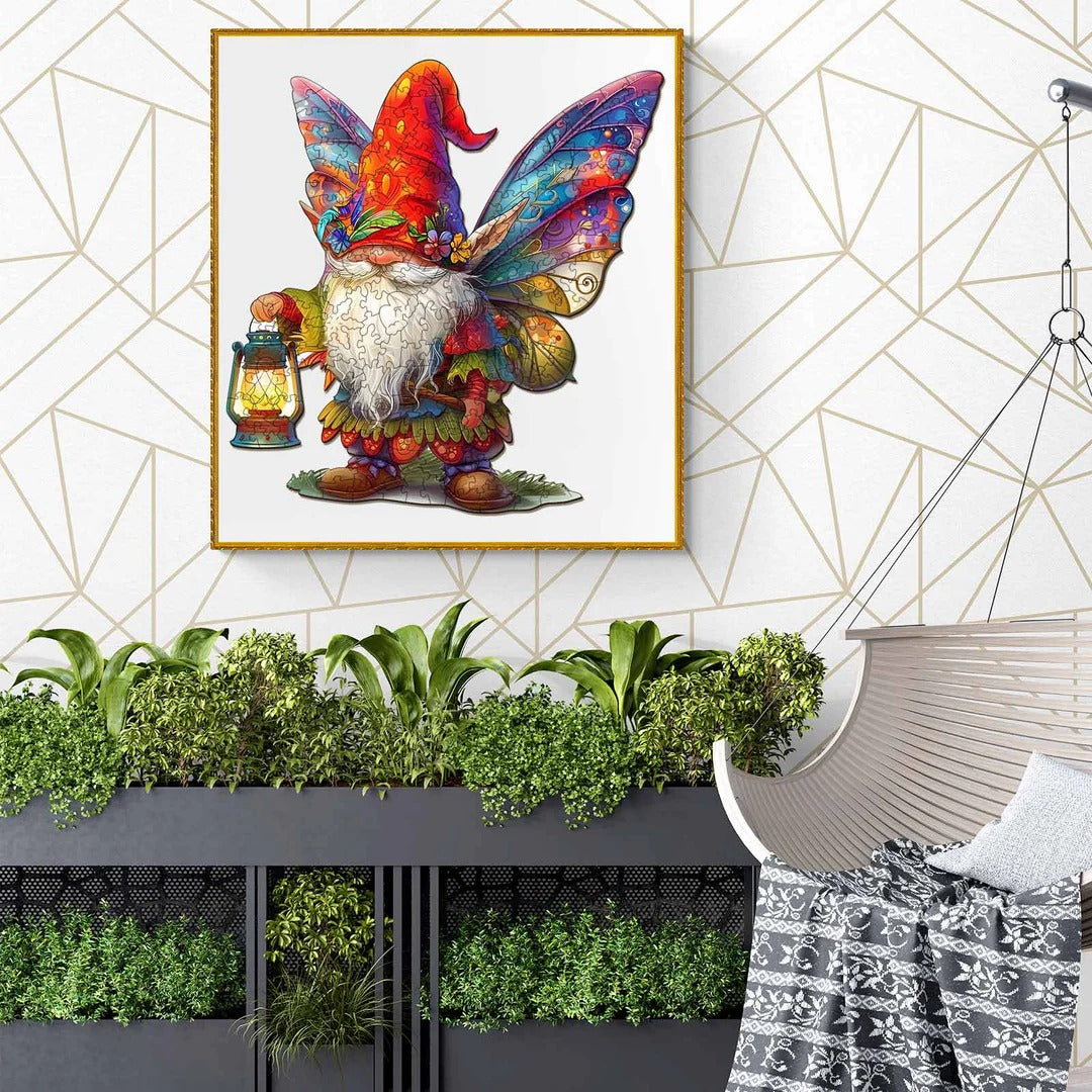 Whimsical Wooden Jigsaw Puzzle- christmas gnome