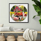 Whimsical Wooden Jigsaw Puzzle-Farm Animals