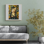 Whimsical Wooden Jigsaw Puzzle- Sunflower and Cat