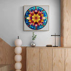 Whimsical Wooden Jigsaw Puzzle-Stained Glass Mandala