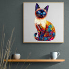Whimsical Wooden Jigsaw Puzzle- Siamese cat-1