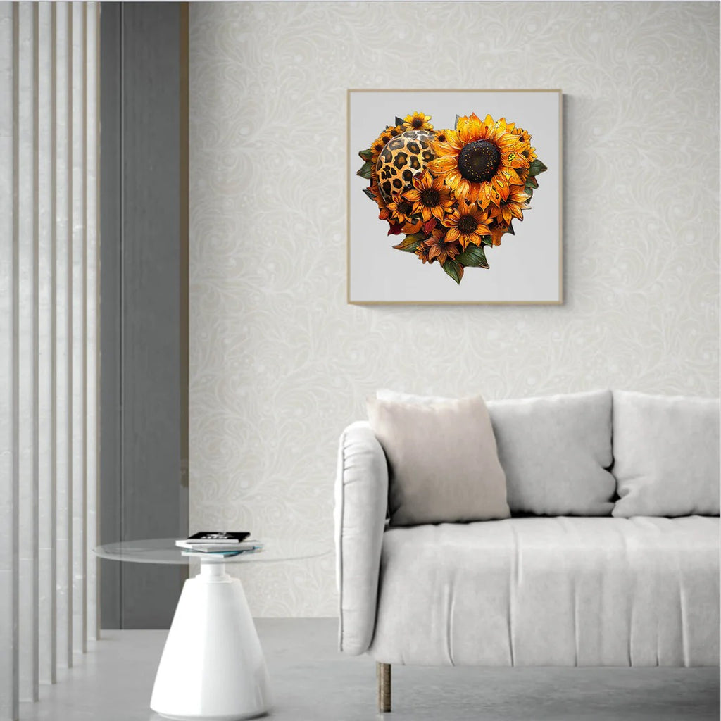 Whimsical Wooden Jigsaw Puzzle- sunflower