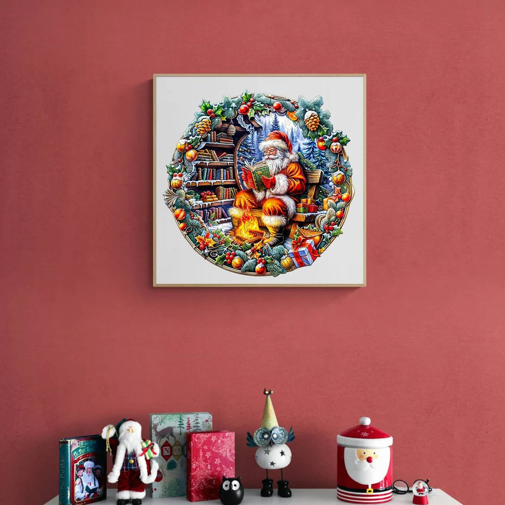 Whimsical Wooden Jigsaw Puzzle-Santa's Rest