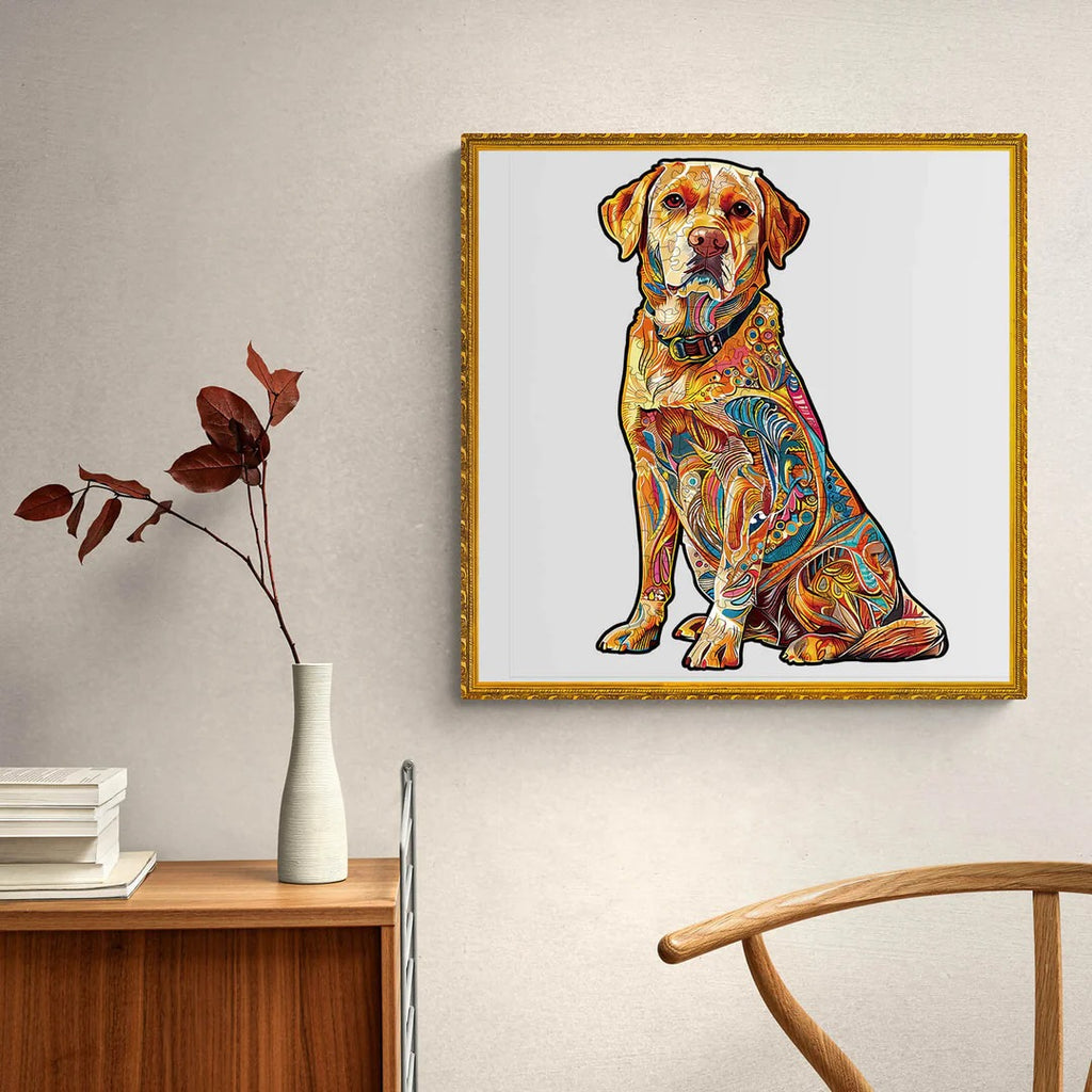 Ausgefallenes Holz-Puzzle – Hübscher Labrador