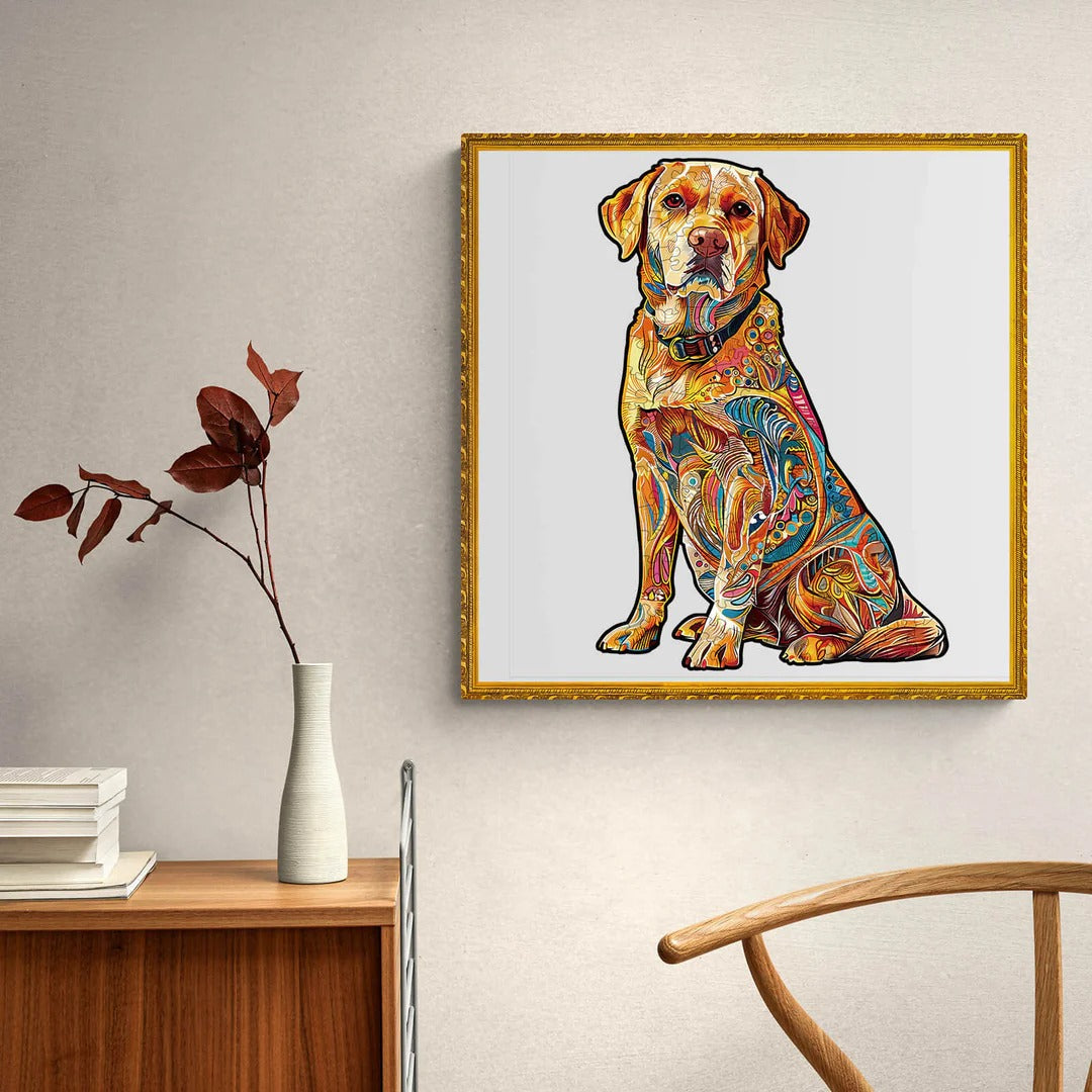 Ausgefallenes Holz-Puzzle – Hübscher Labrador