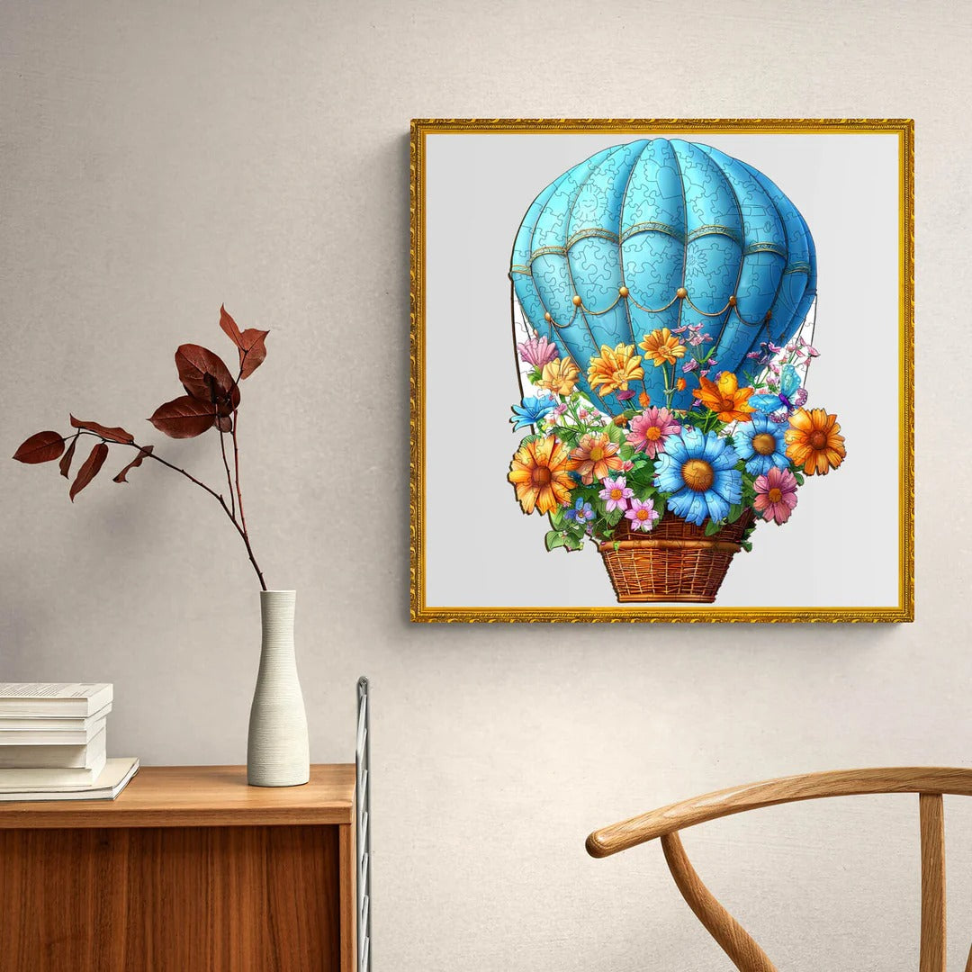 Verspieltes Holzpuzzle – Fliegende Blumen