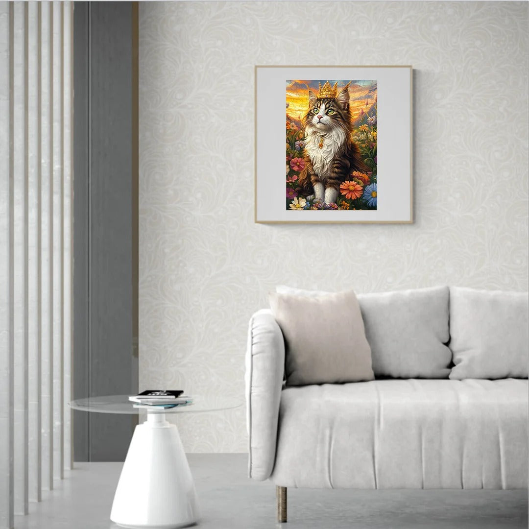 Whimsical Wooden Jigsaw Puzzle- Elegant cat
