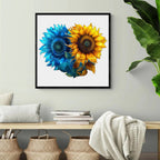 Whimsical Wooden Jigsaw Puzzle- yin yang sunflower