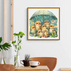 Whimsical Wooden Jigsaw Puzzle- bird holding umbrella