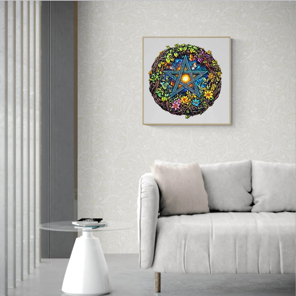 Whimsical Wooden Jigsaw Puzzle- Natural Starburst