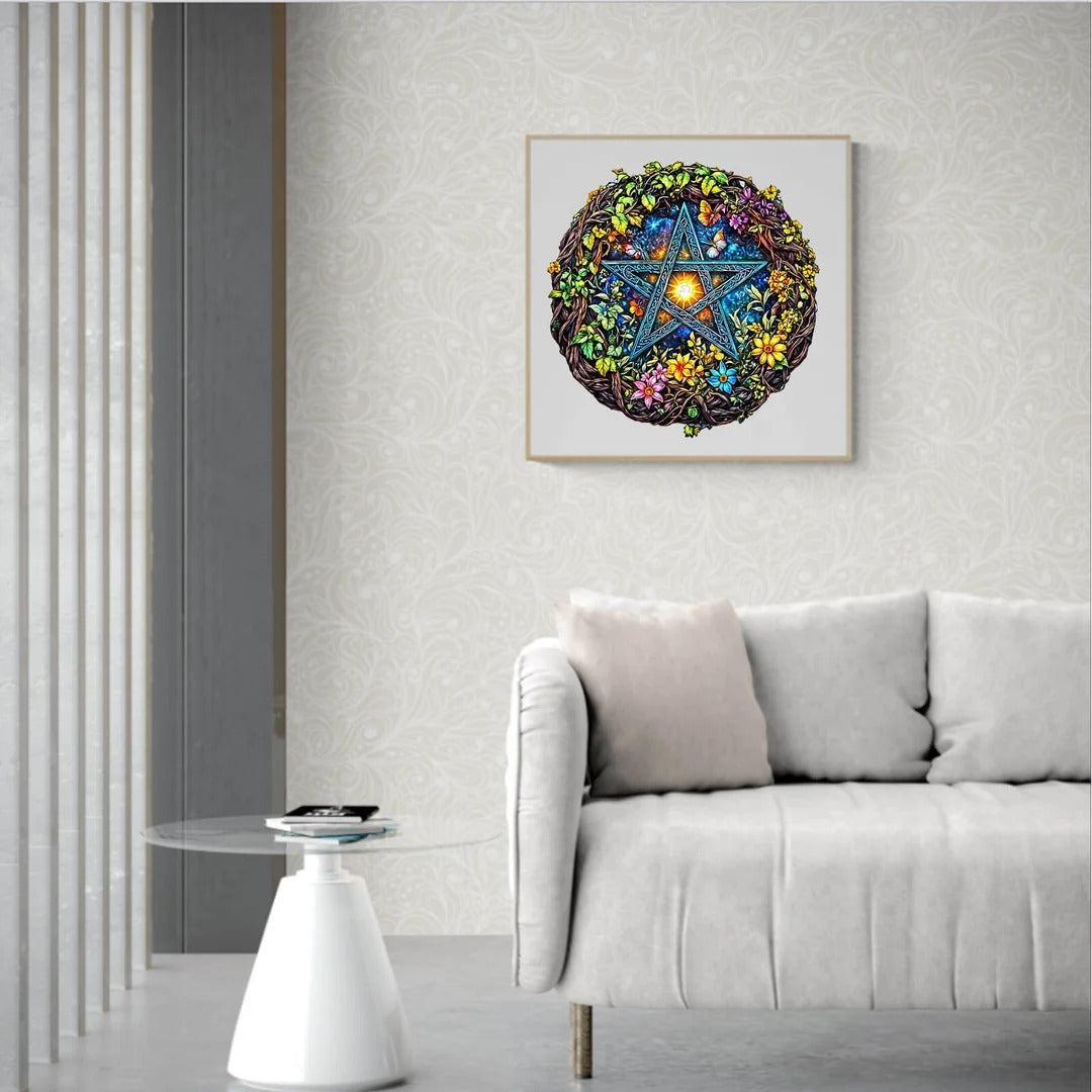 Whimsical Wooden Jigsaw Puzzle- Natural Starburst