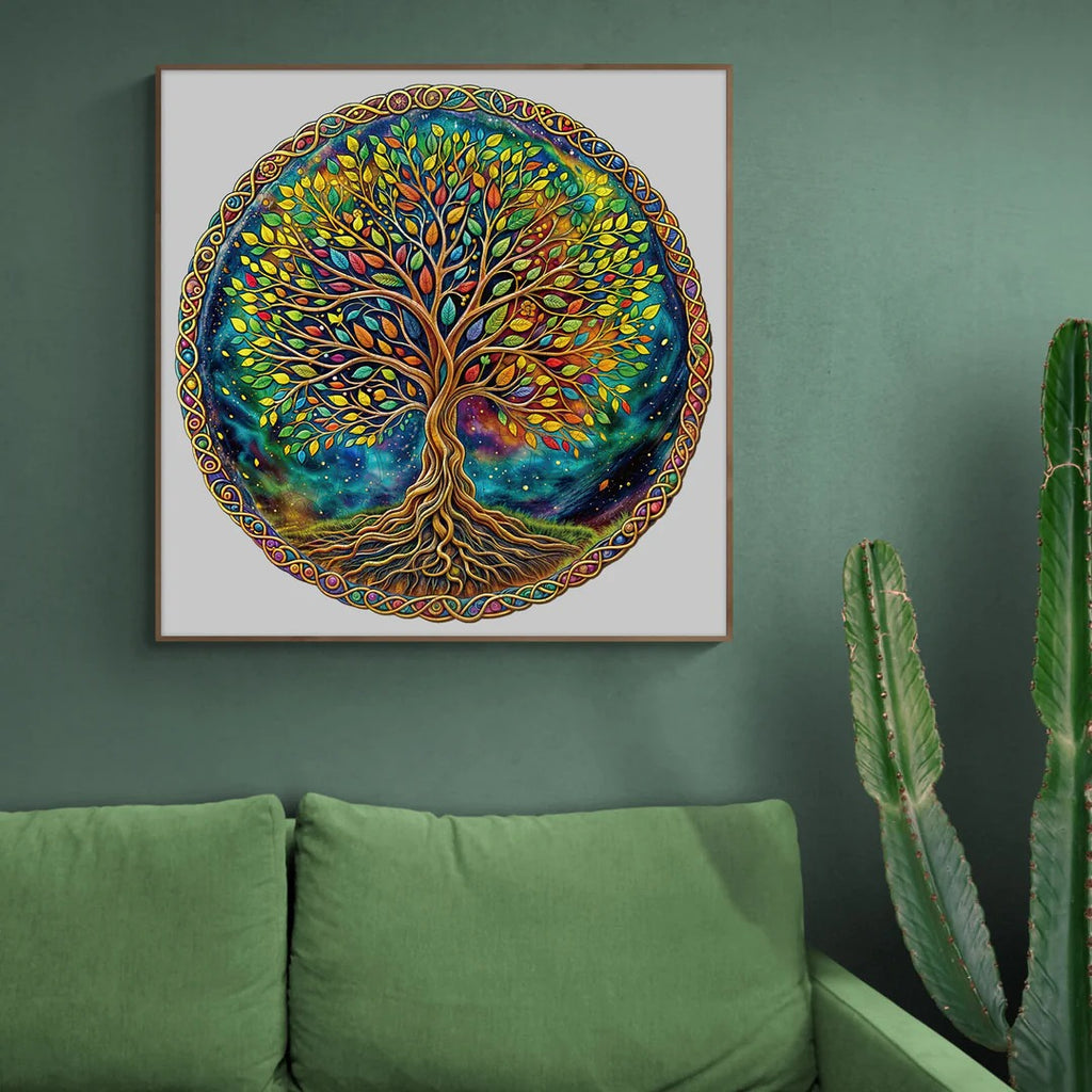 Puzzle en bois fantaisiste - Arbre de vie mystérieux